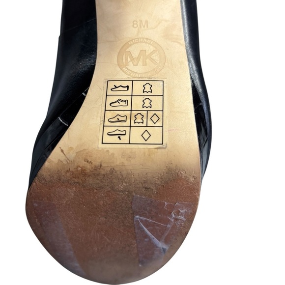 Michael Kors Women’s Black Leather Alligator Heel Platform Heels Size 8M | 3262 - Picture 8 of 9